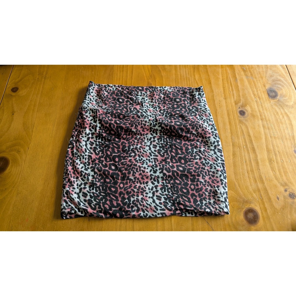 Wet Seal Pink Leopard Print Mini Skirt Y2K Cotton Stretch Womens M